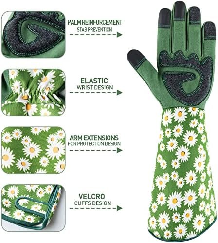 Gardening Gloves for Women Rose Pruning Thorn Proof Breathab...
