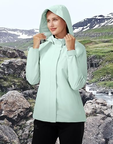 Pioneer Camp Women's Rain Jacket with Hood Waterproof Windbr...