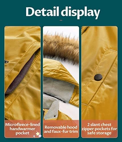 CREATMO US Girl's Long Winter Warm Parka Sherpa Trimmed Coll...