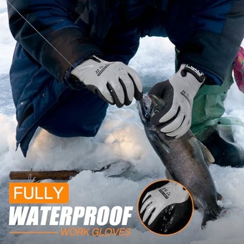 HANDLANDY Waterproof Work Gloves for Cold Weather, Insulated...