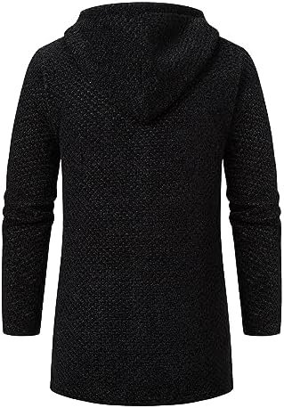 Mens Long Cardigan Hoodies Full Zip Fleece Lined Sweaters Fa...