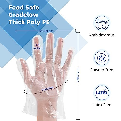 Brandon-super Food Prep Gloves Plastic Food Safe Gloves, Foo...