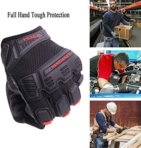 HANDLANDY Mens Work Gloves Touch screen, Utility Mechanic Gl...