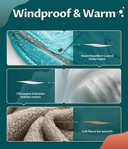 CREATMO US Girl's Long Winter Warm Parka Sherpa Trimmed Coll...