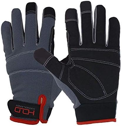 HANDLANDY Mens Work Gloves Touchscreen Flexible Breathable F...