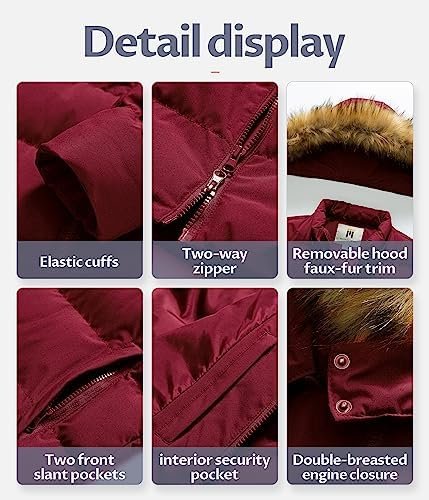 CREATMO US Women's Long Winter Faux Fur Coat Puffer Warm Jac...