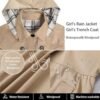 Betusline Girl's Rain Jackets Lightweight Waterproof Hooded ...