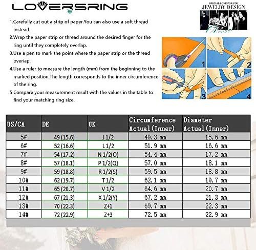 LOVERSRING Couple Ring Bridal Set His Hers White Gold Plated...