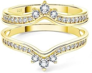 SHELOVES Crown Wedding Ring Guard Enhancers Round Cubic Zirc... SHELOVES Crown Wedding Ring Guard Enhancers Round Cubic Zirc...