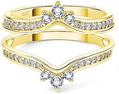 SHELOVES Crown Wedding Ring Guard Enhancers Round Cubic Zirc...