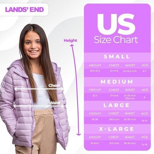 Lands' End Kids Full Zip Lightweight Thermoplume Hooded Jack...