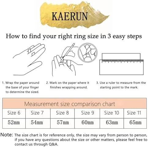 KAERUN Cubic Zirconia Gold Rings for Women Non Tarnish 14K G...