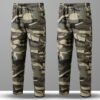 ZEFOTIM Casual Pants for Men Camouflage/Solid Color Cinch Bo...