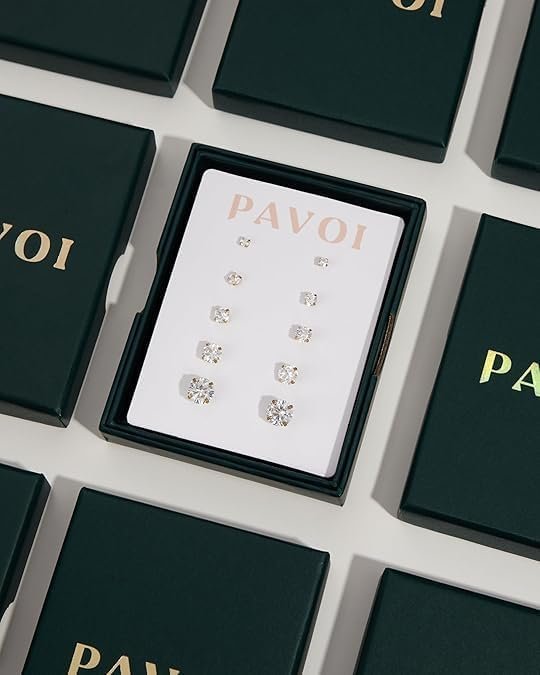 PAVOI 14K Gold Plated Engagement Rings for Women | Promise W...