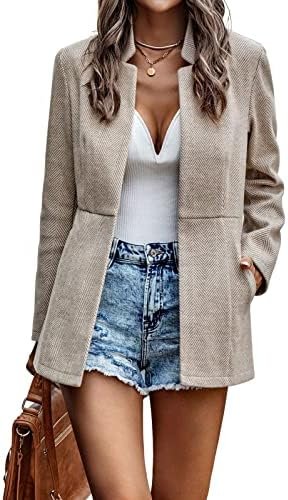 chouyatou Women's Casual Business Open Front Long Sleeve Not... chouyatou Women's Casual Business Open Front Long Sleeve Not...