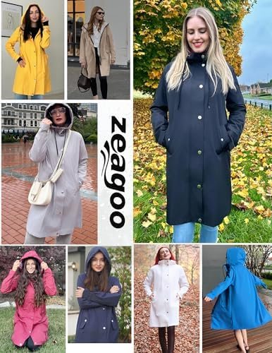 Zeagoo Womens Waterproof Raincoat Lightweight Rain Jacket Wo...