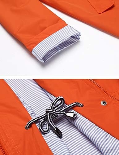 LOMON Raincoat Women Waterproof Long Hooded Trench Coats Lin...