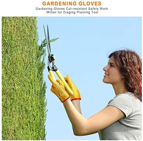 Patelai Garden Gloves Leather Gardening Gloves Thorn and Cut...