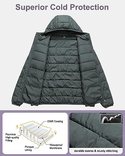 Chrisuno Women's Plus Size Lightweight Puffer Jacket Packabl...