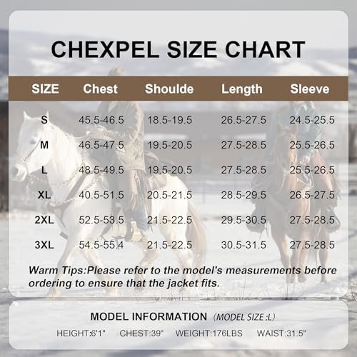 CHEXPEL Mens Fall and Winter Utility Jacket Relaxed Fit Work...