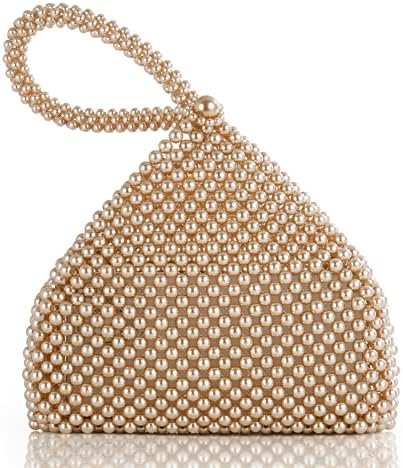 BABEYOND Pearl Clutch Purse Evening Bags for Women Elegant T...