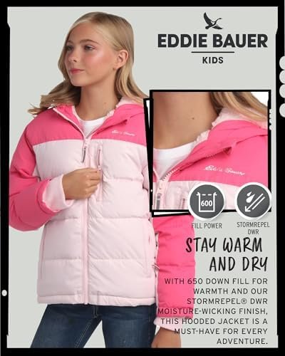 Eddie Bauer Girls' Winter Jacket - Heavyweight Quilted Down ...