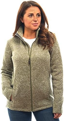 Womens Knitted Sweater Unique Speckled Zip Up Fleece Jacket,... Womens Knitted Sweater Unique Speckled Zip Up Fleece Jacket,...