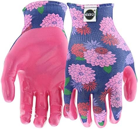 Miracle Gro Women's Nitrile Coated Grip Floral Pattern Garde...