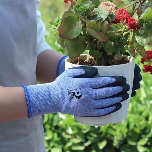 3 Pairs Superior Grip Colorful Gardening Work Gloves Comfort...