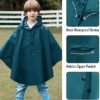 SaphiRose Lightweight Kids Rain Poncho Jacket Waterproof Out...