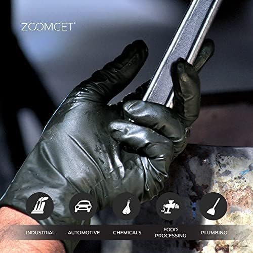 X3 Black Nitrile Disposable Industrial-Grade Gloves 3 Mil, L...