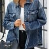 Tankaneo Womens Oversized Denim Jackets Trendy Diamond Quilt...