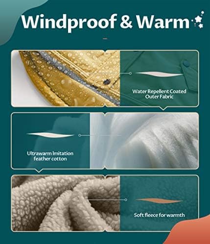 CREATMO US Girl's Long Winter Warm Parka Sherpa Trimmed Coll...