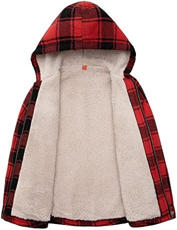 ZENTHACE Boys Sherpa Lined Full Zip Flannel Plaid Shirt Jack...