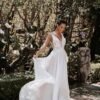 Boho Beach Wedding Dresses for Bride Lace Chiffon Backless B...