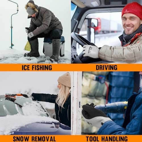 HANDLANDY Waterproof Work Gloves for Cold Weather, Insulated...