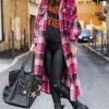 SKIKYAN Women Fall Flannel Plaid Shacket Jacket Oversized Bu...