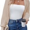 HOTOUCH Women's Cardigan Shrugs Long Batwing Sleeve Knitted ...