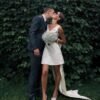 Fivsole Short Wedding Dress 2025 Lace Applique White Short B...