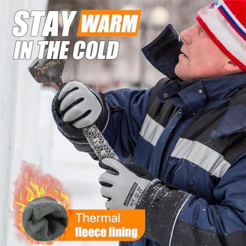 HANDLANDY Waterproof Work Gloves for Cold Weather, Insulated...