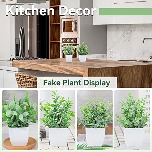 Der Rose 4 Pack Fake Plants Mini Artificial Greenery Potted ...