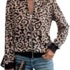 SweatyRocks Women's Leopard Print Jacket Zip Up Long Sleeve ...