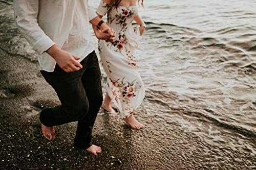 SVALIY Women Floral Off The Shoulder Split Chiffon Maxi Beac...