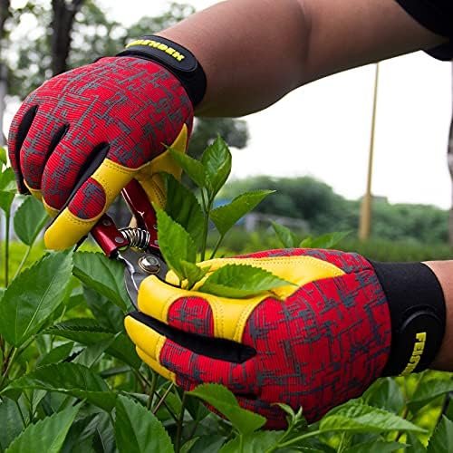 Gardening Gloves for Women and Men, Touchscreen Sheepskin Le...