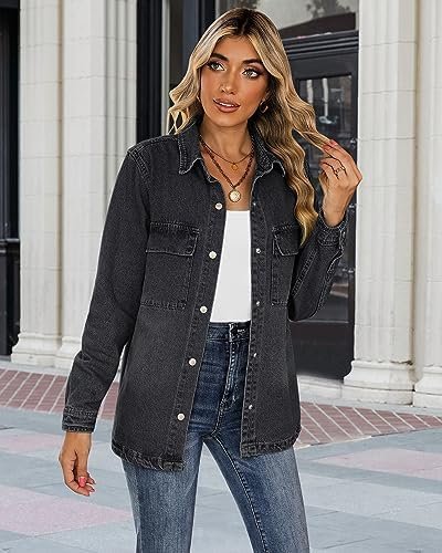 luvamia 2025 Spring Jean Jackets for Women Fashion Oversized...