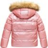 CREATMO US Girl's Kids Metallic Shiny Jacket with Detachable...