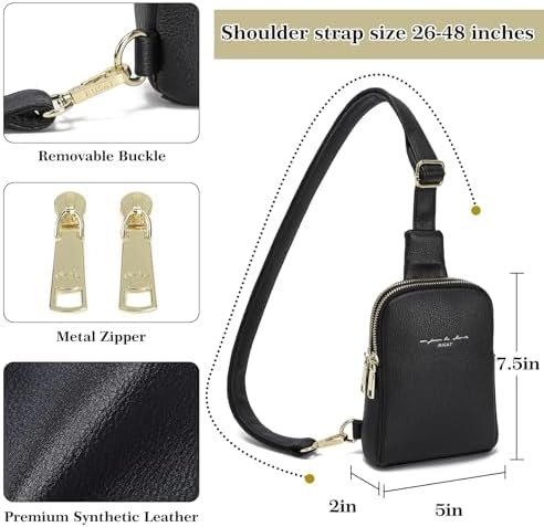 INICAT Travel Small Sling Bag Leather Crossbody Bags for Wom...