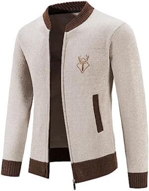 Mylldey Mens Casual Full Zip Cardigan Sweaters Cable Knit Ja...