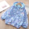 Girls Cartoon Unicorn Jackets Spring Zip Kids Hooded Flaming...