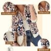 ECOWISH Women's Casual Floral Zip Up Bomber Jacket Coat Crew...
